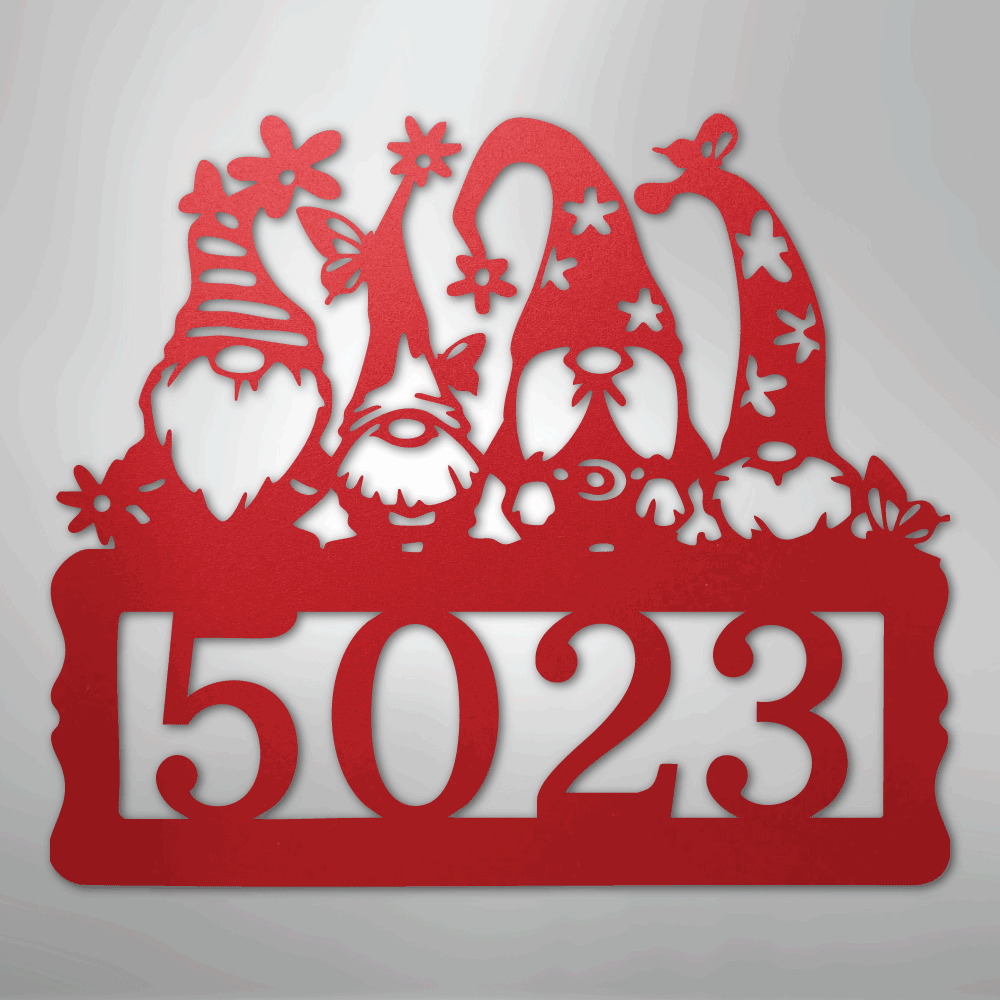Gnome Address Sign - Steel Sign
