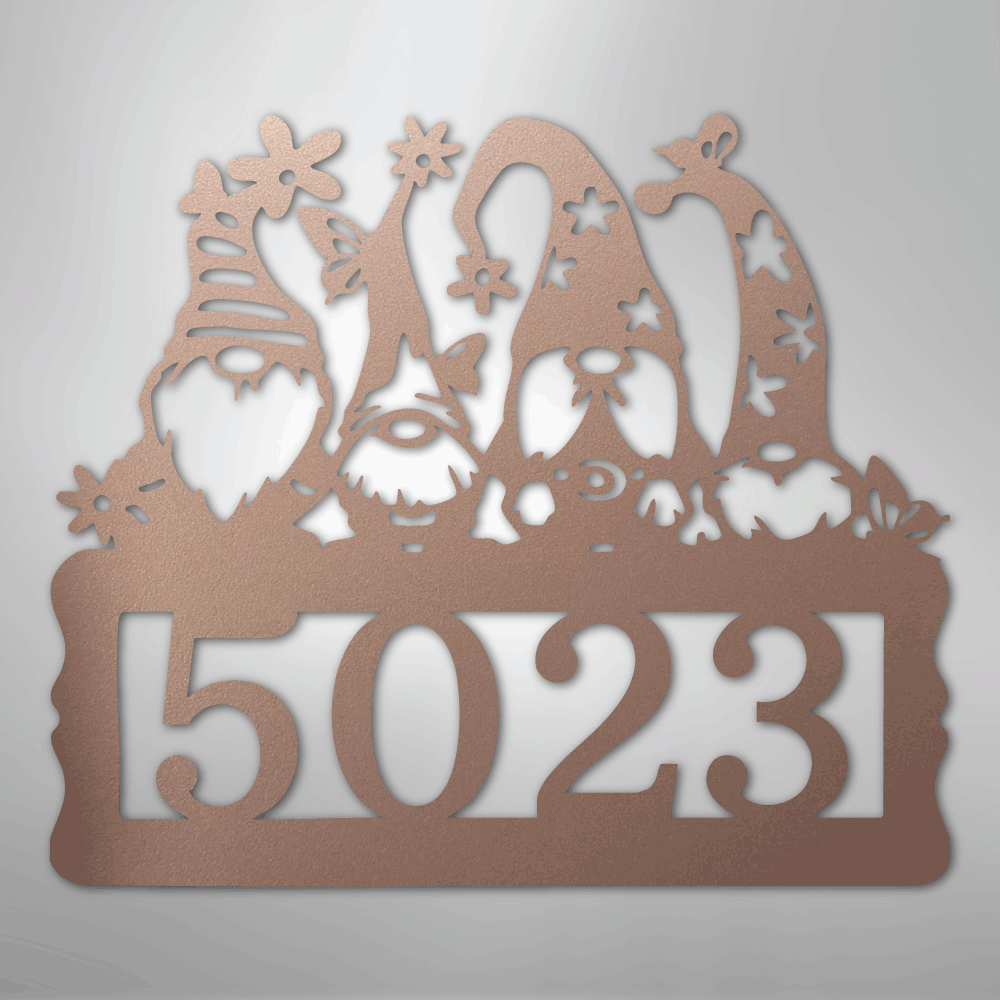 Gnome Address Sign - Steel Sign
