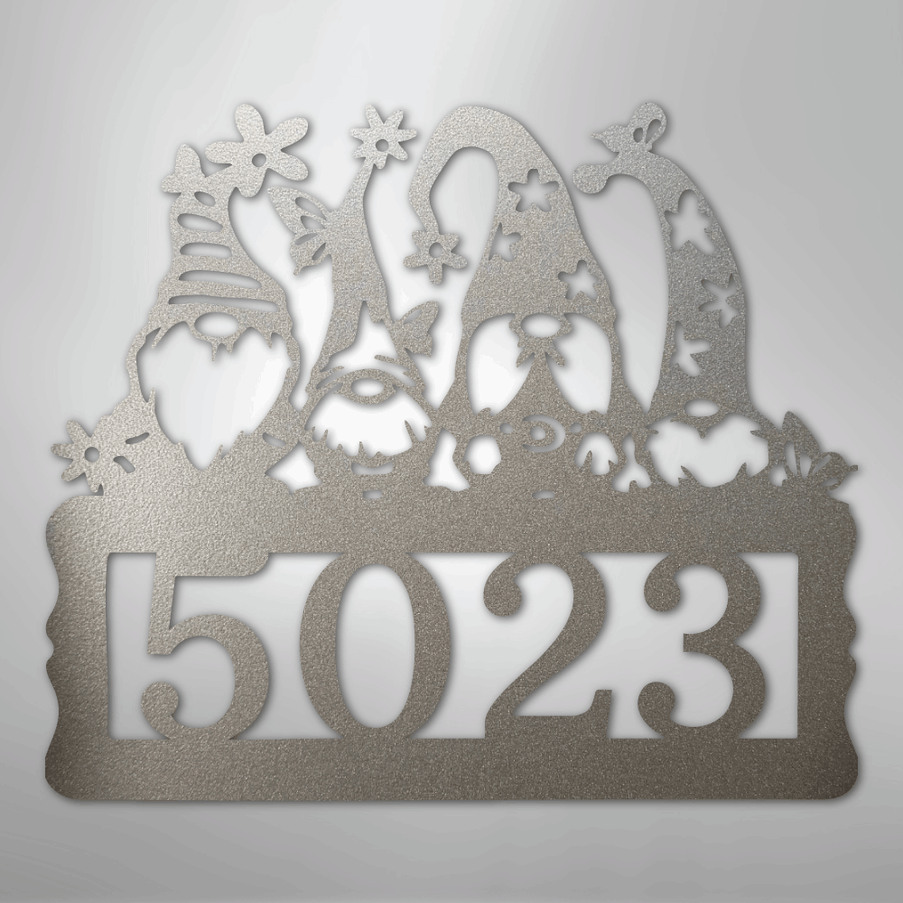 Gnome Address Sign - Steel Sign