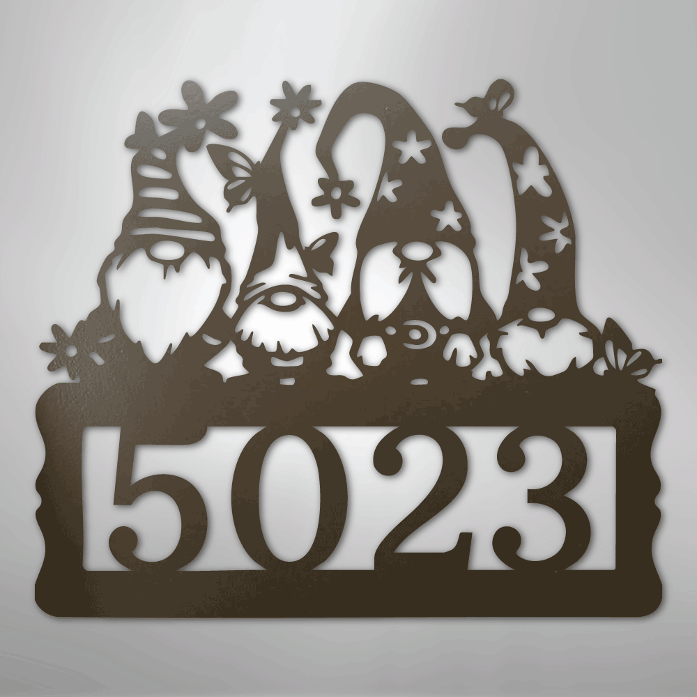 Gnome Address Sign - Steel Sign
