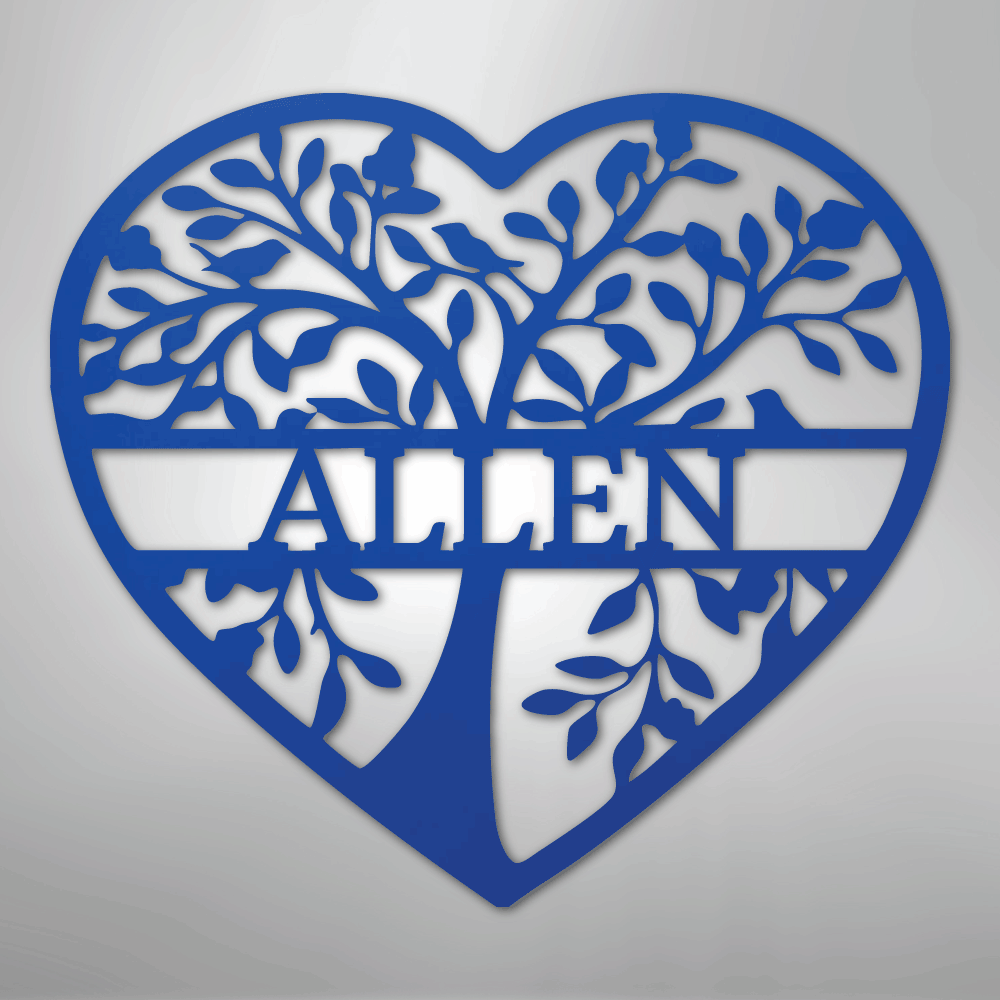 Loving Family Tree Monogram - Steel Sign