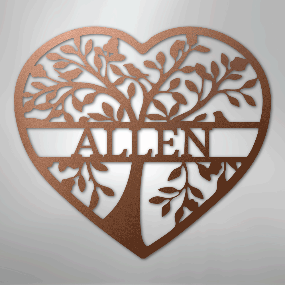 Loving Family Tree Monogram - Steel Sign