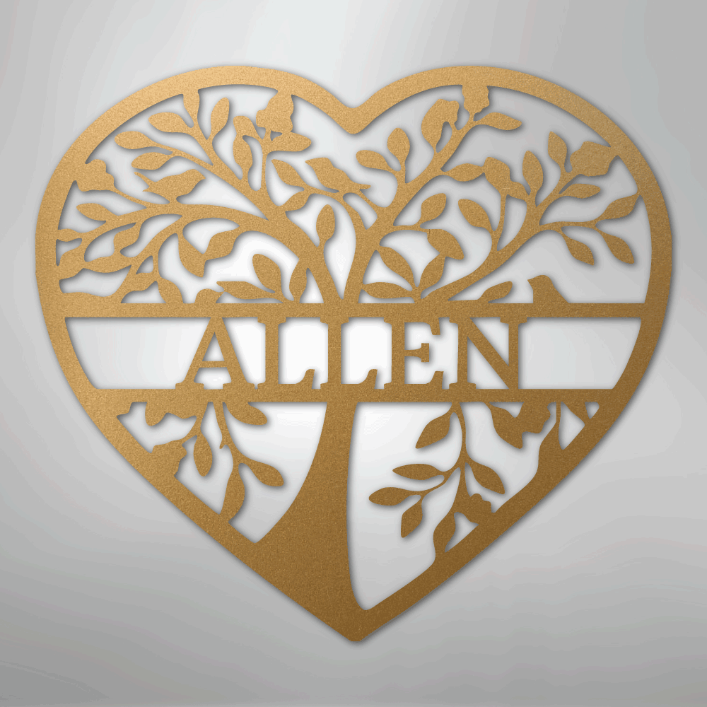 Loving Family Tree Monogram - Steel Sign