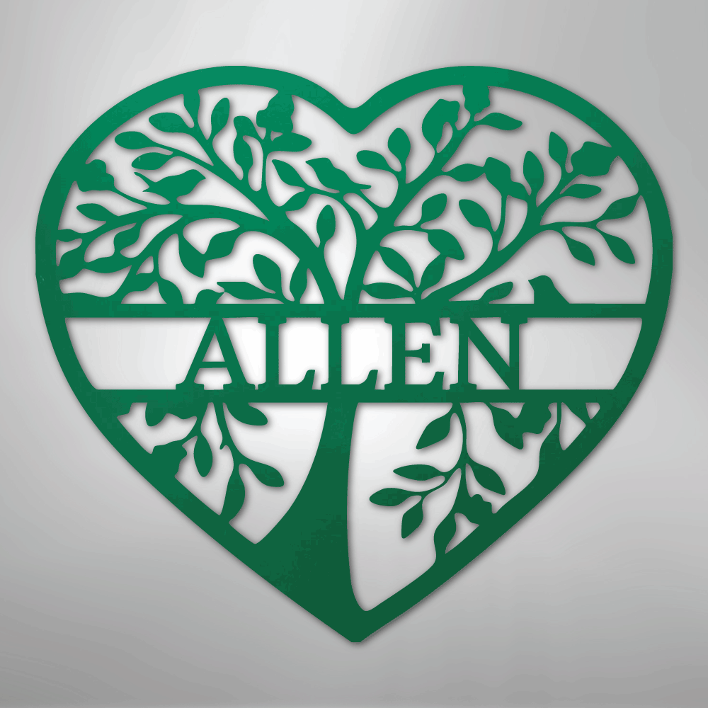 Loving Family Tree Monogram - Steel Sign