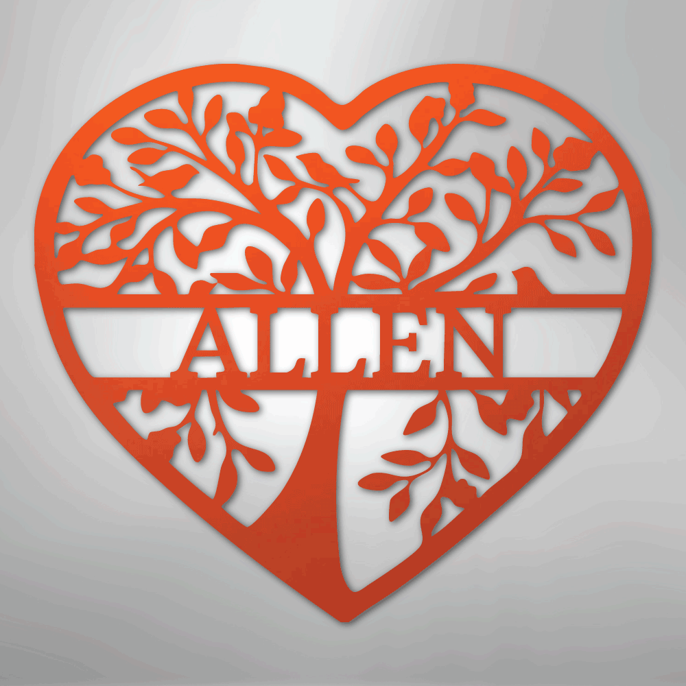 Loving Family Tree Monogram - Steel Sign