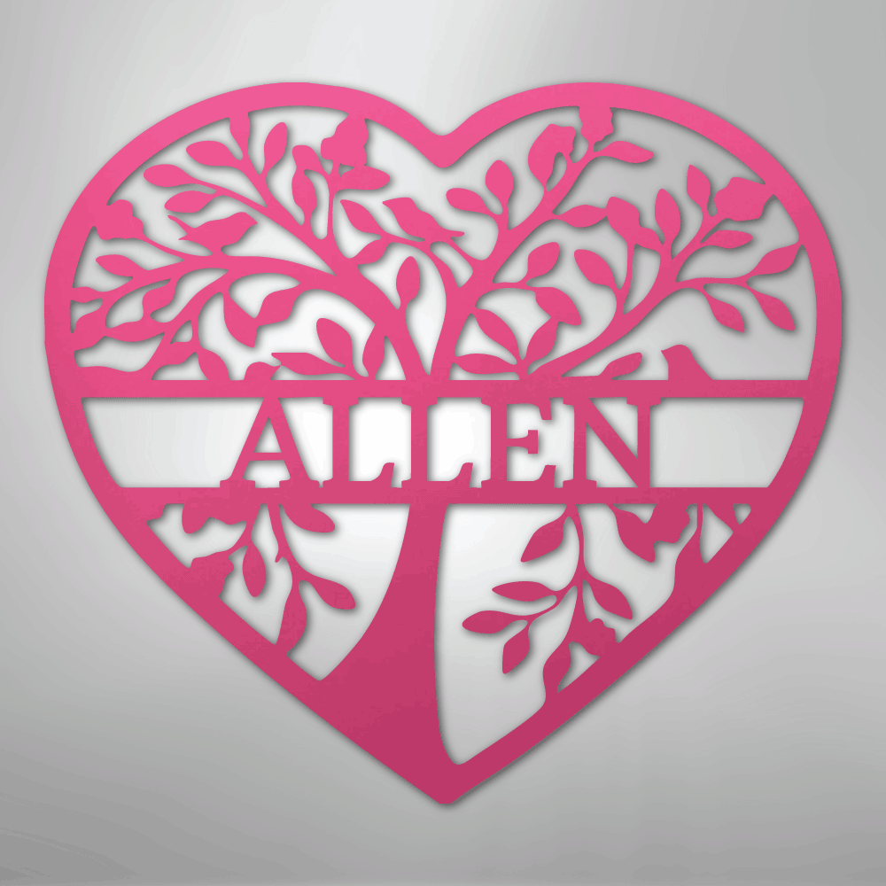 Loving Family Tree Monogram - Steel Sign