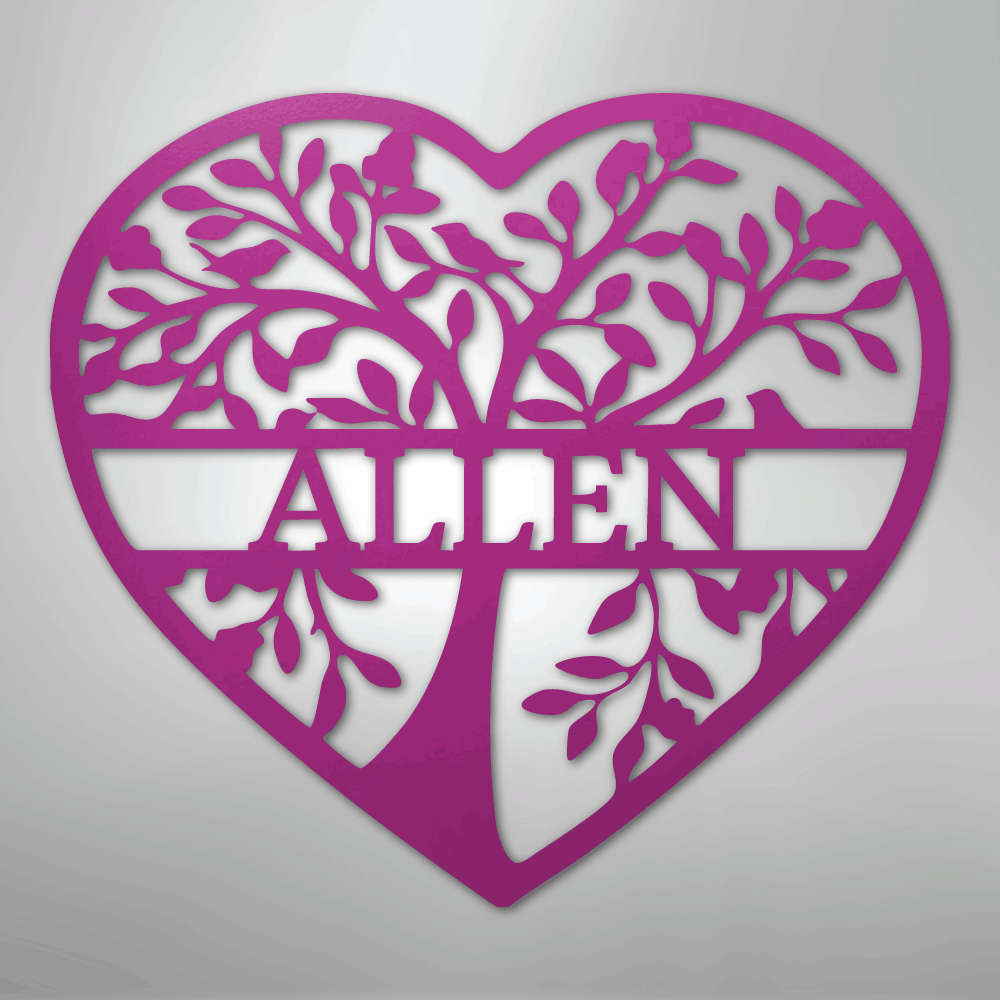 Loving Family Tree Monogram - Steel Sign