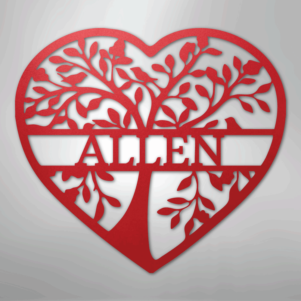 Loving Family Tree Monogram - Steel Sign