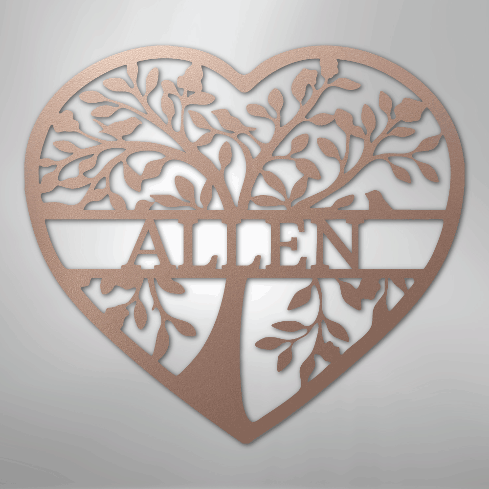 Loving Family Tree Monogram - Steel Sign
