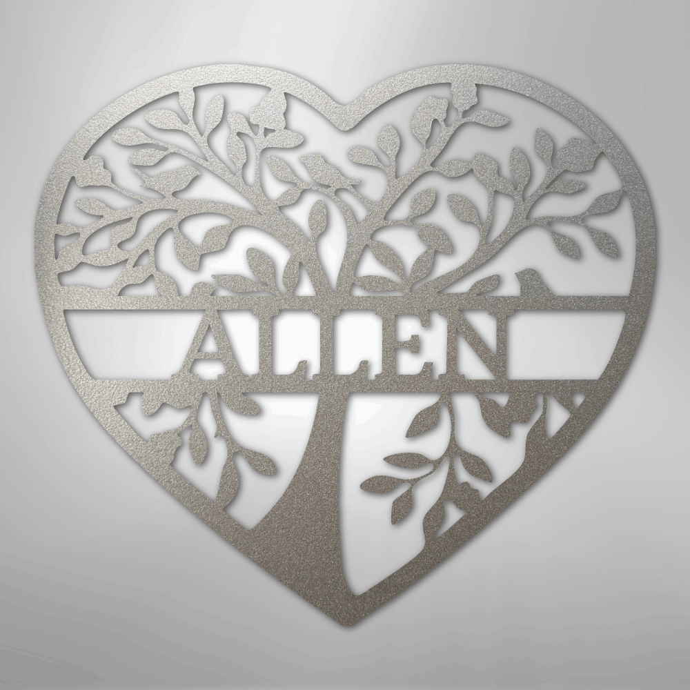 Loving Family Tree Monogram - Steel Sign