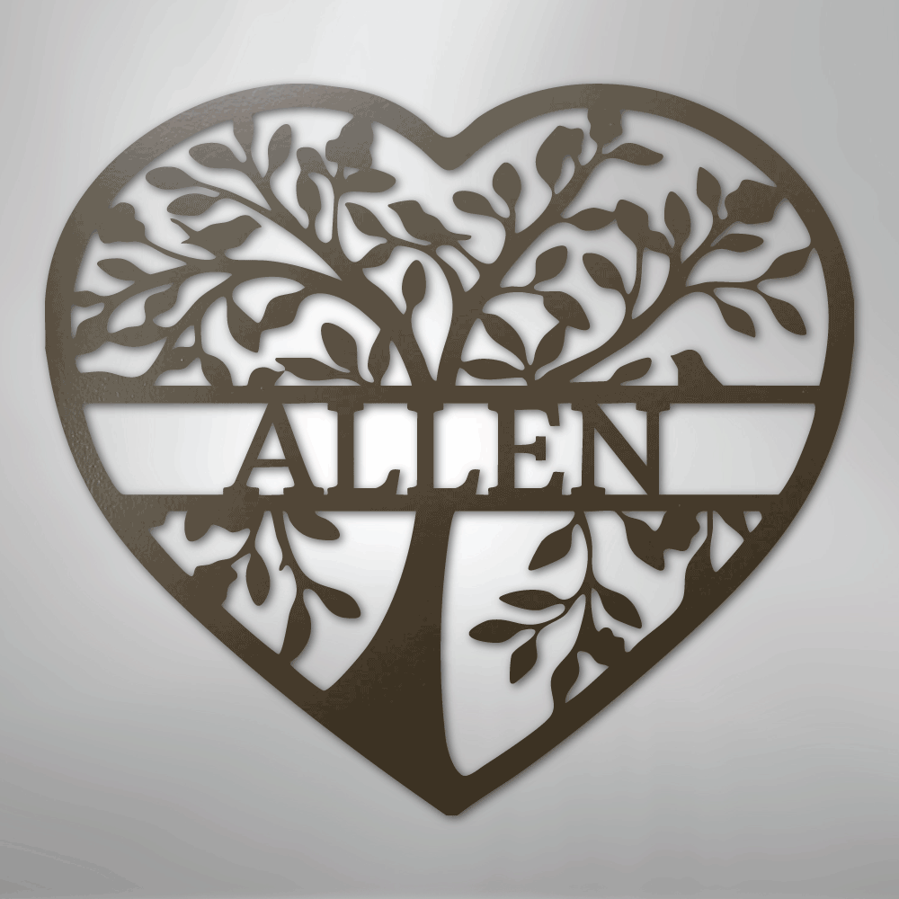 Loving Family Tree Monogram - Steel Sign