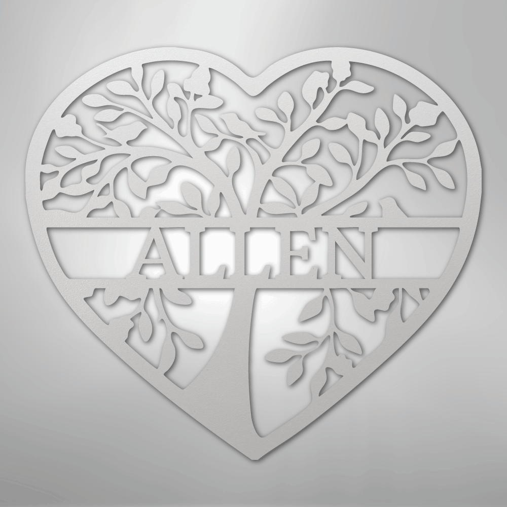 Loving Family Tree Monogram - Steel Sign