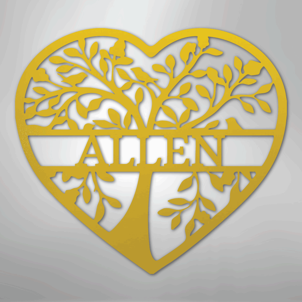 Loving Family Tree Monogram - Steel Sign