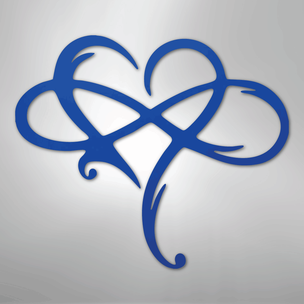 Infinity and Heart - Steel Sign