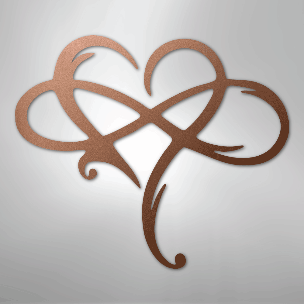 Infinity and Heart - Steel Sign