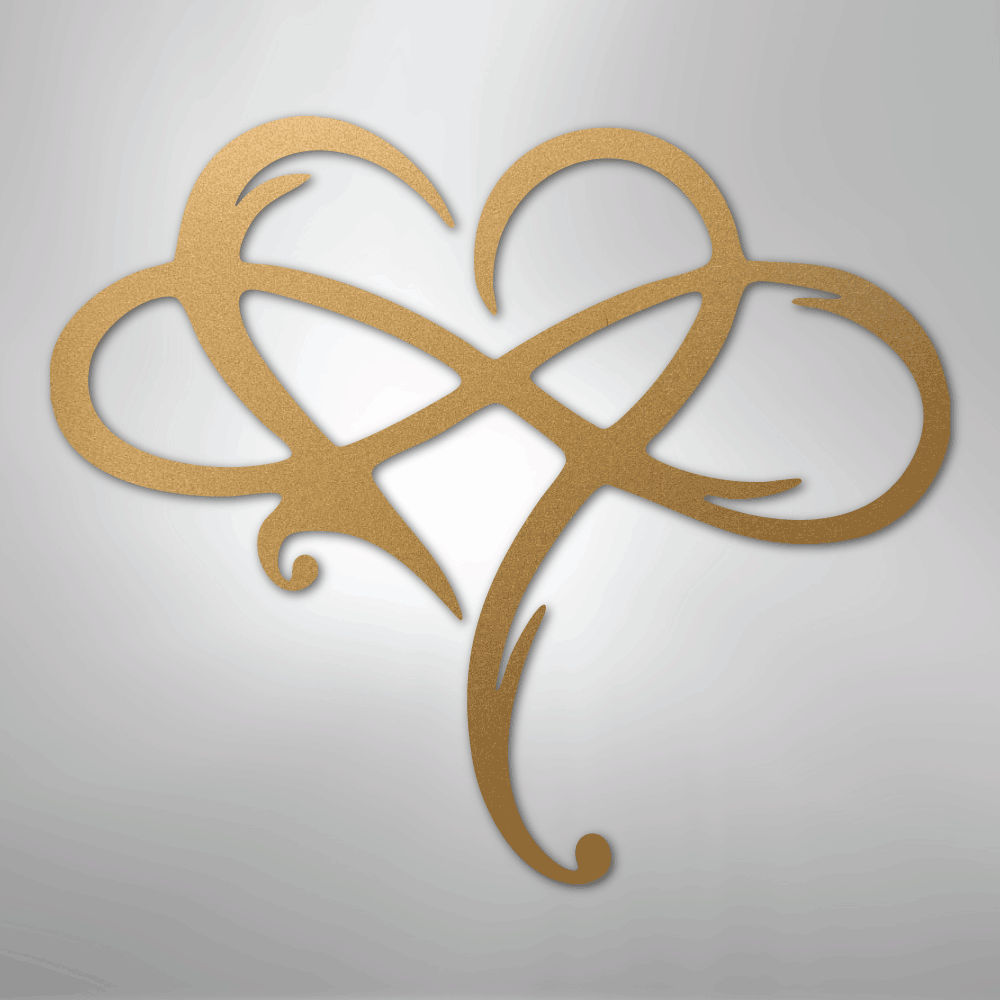 Infinity and Heart - Steel Sign