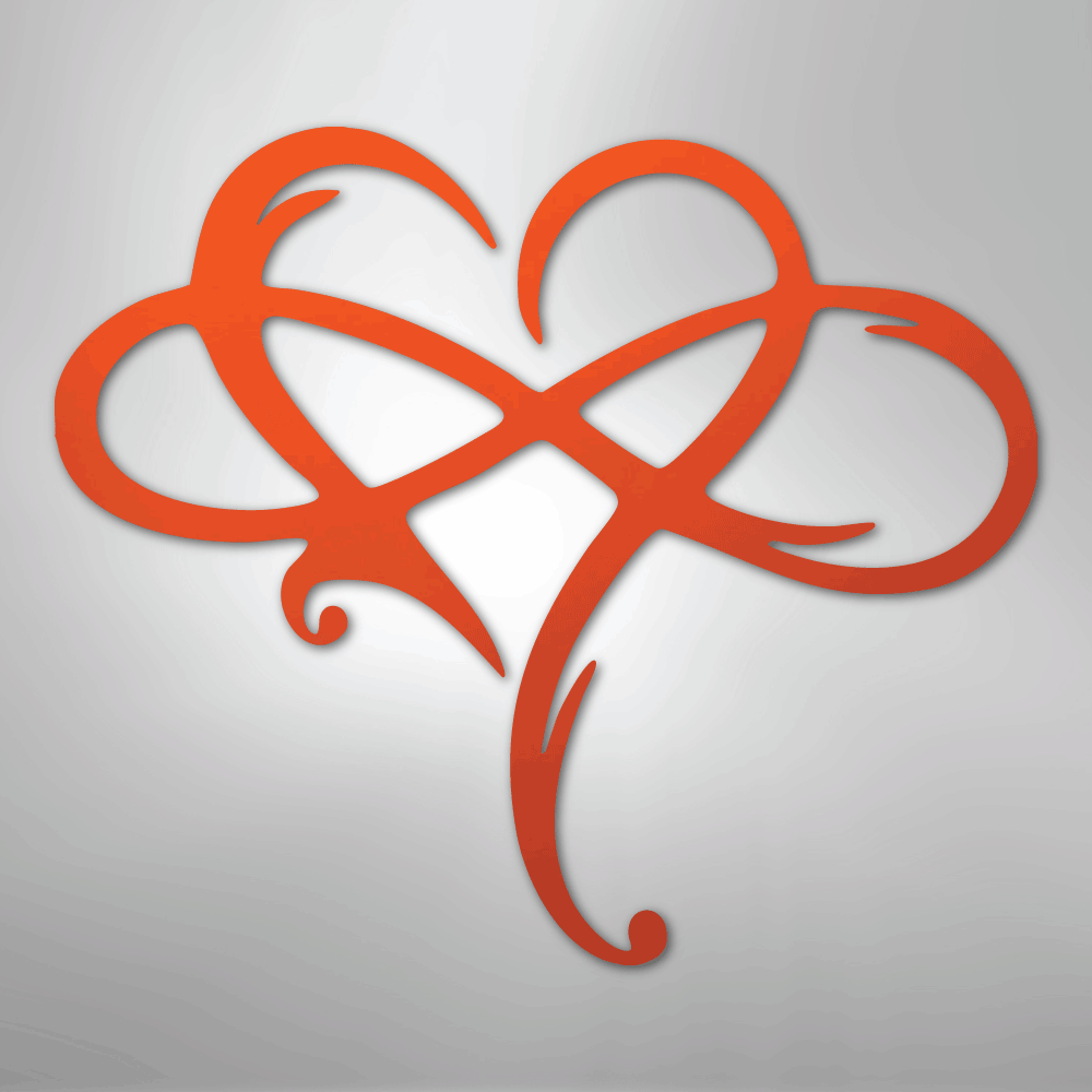 Infinity and Heart - Steel Sign