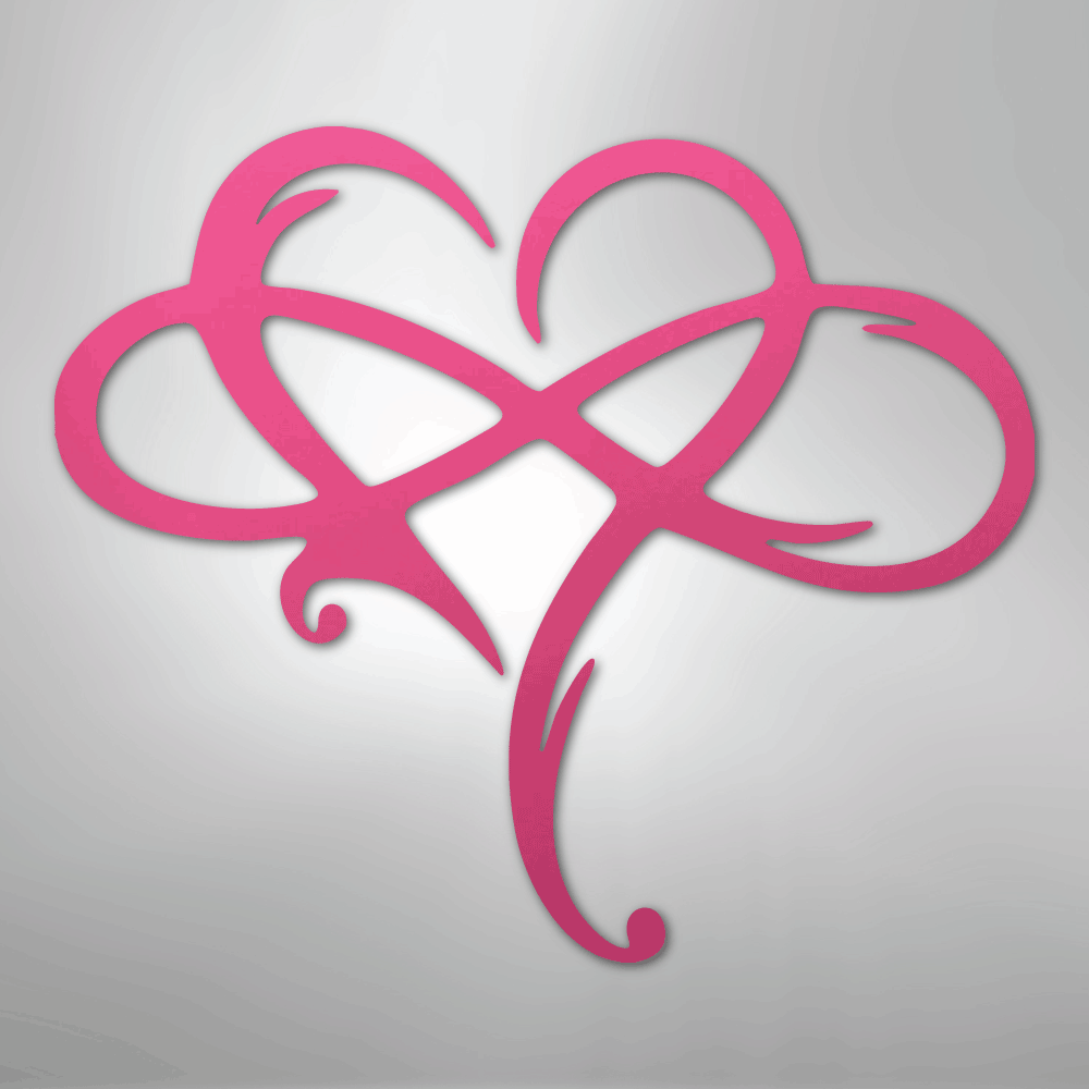 Infinity and Heart - Steel Sign