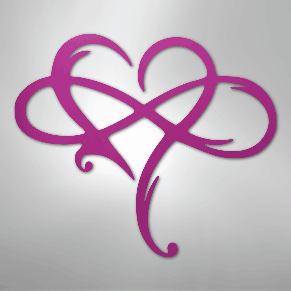Infinity and Heart - Steel Sign