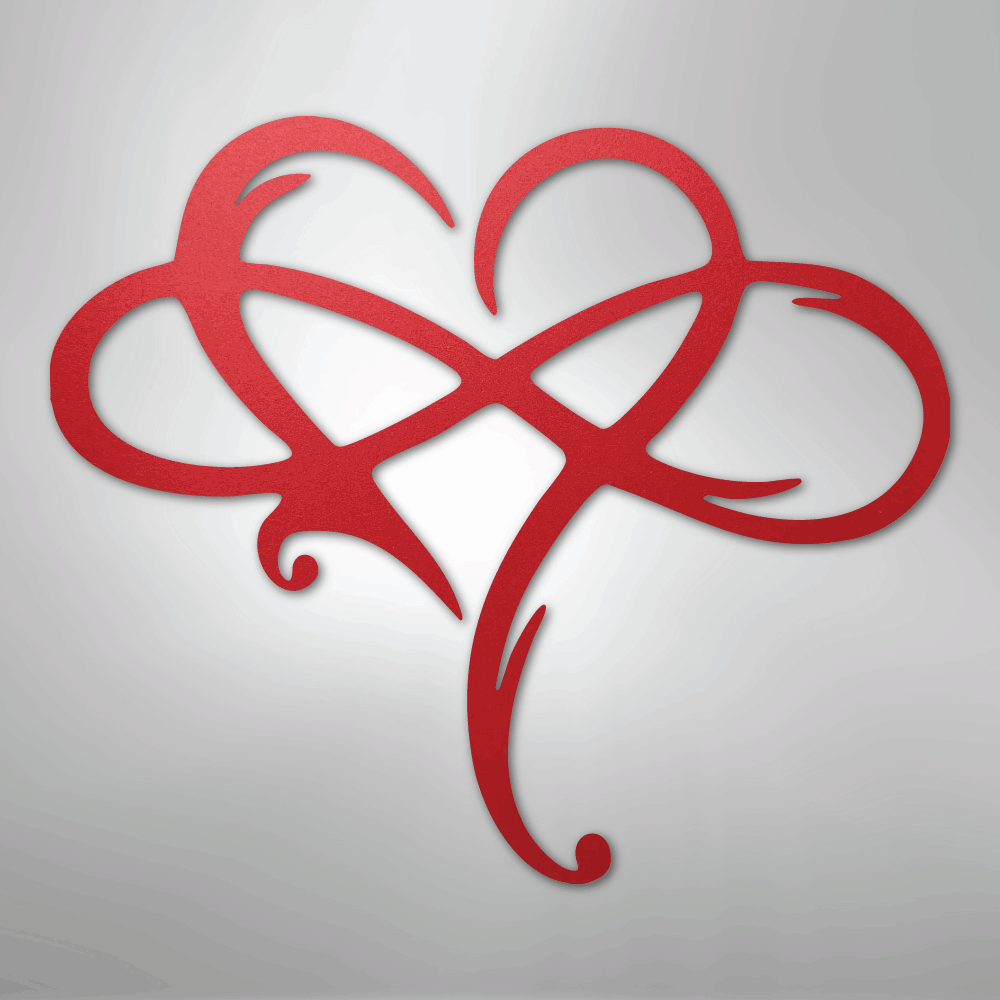 Infinity and Heart - Steel Sign