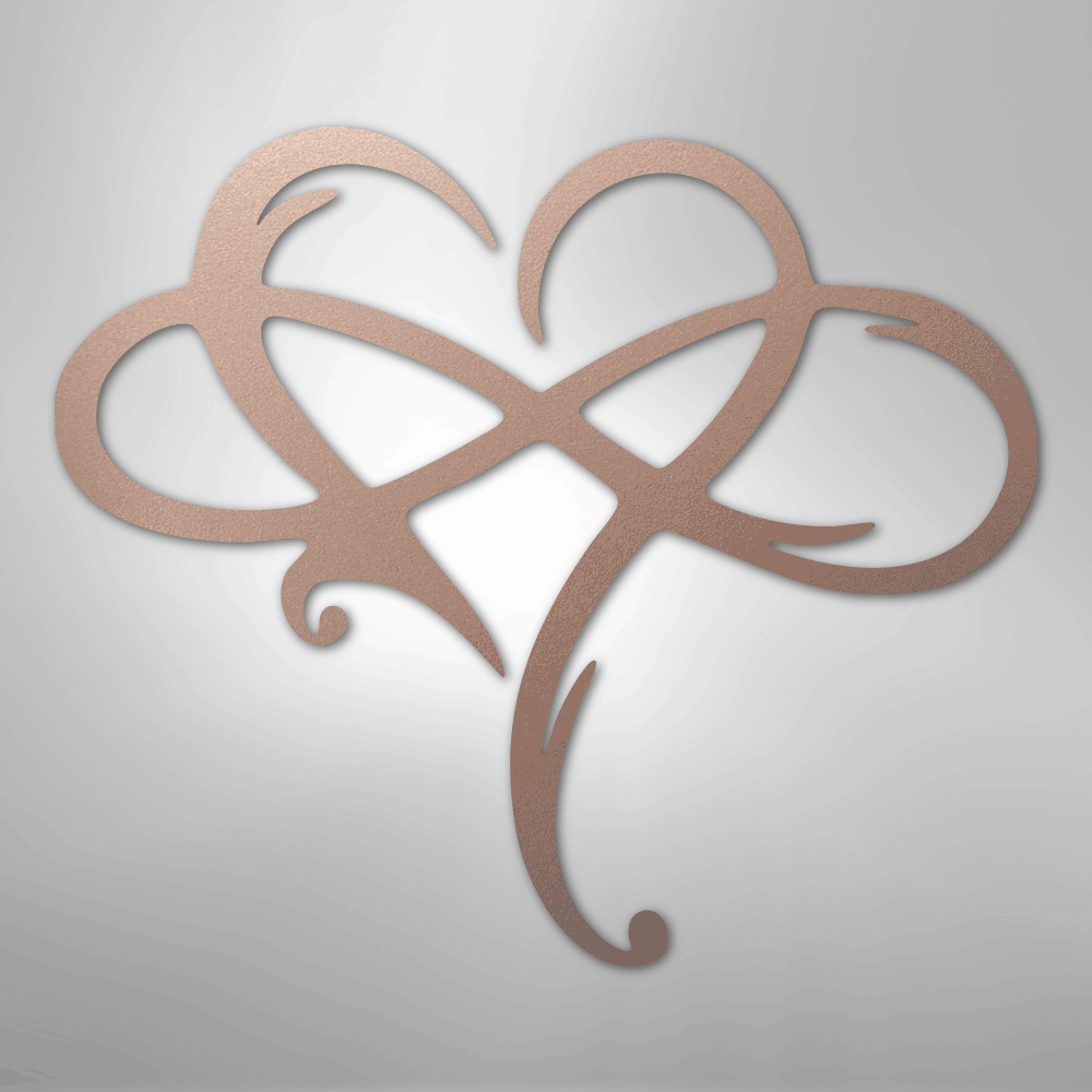 Infinity and Heart - Steel Sign