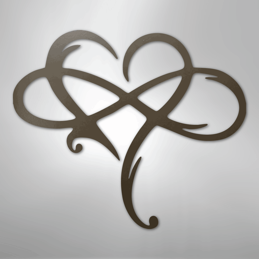 Infinity and Heart - Steel Sign