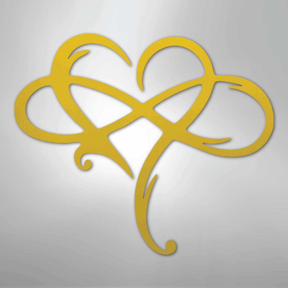 Infinity and Heart - Steel Sign