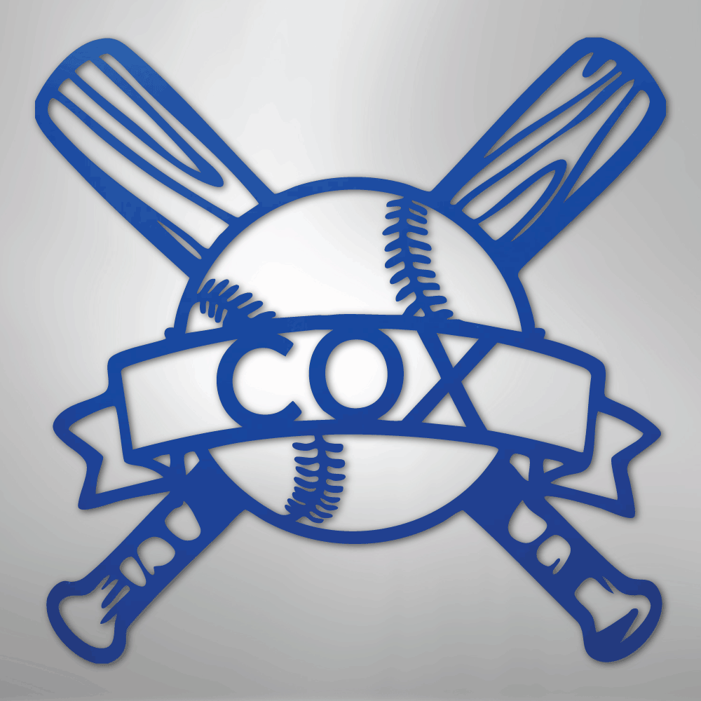 Baseball Monogram - Metal Sign