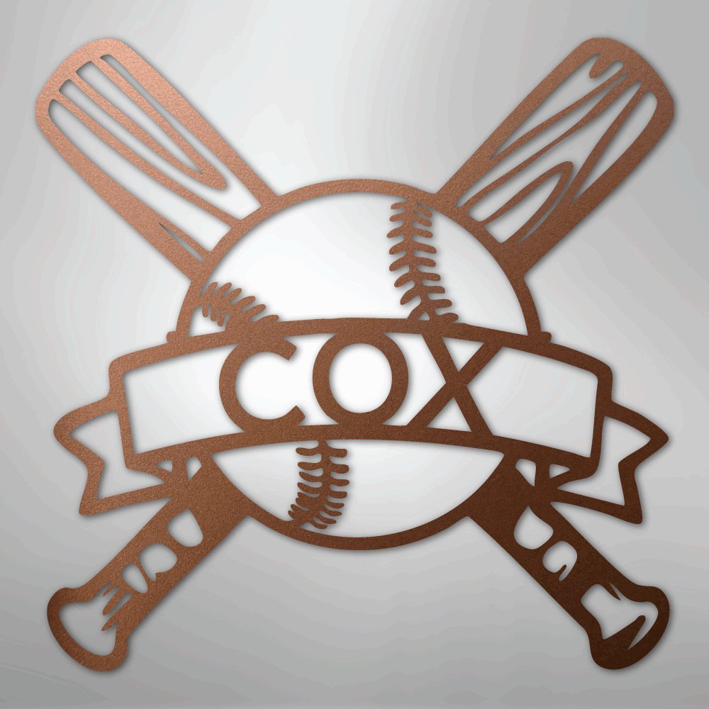 Baseball Monogram - Metal Sign