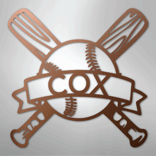 Baseball Monogram - Metal Sign