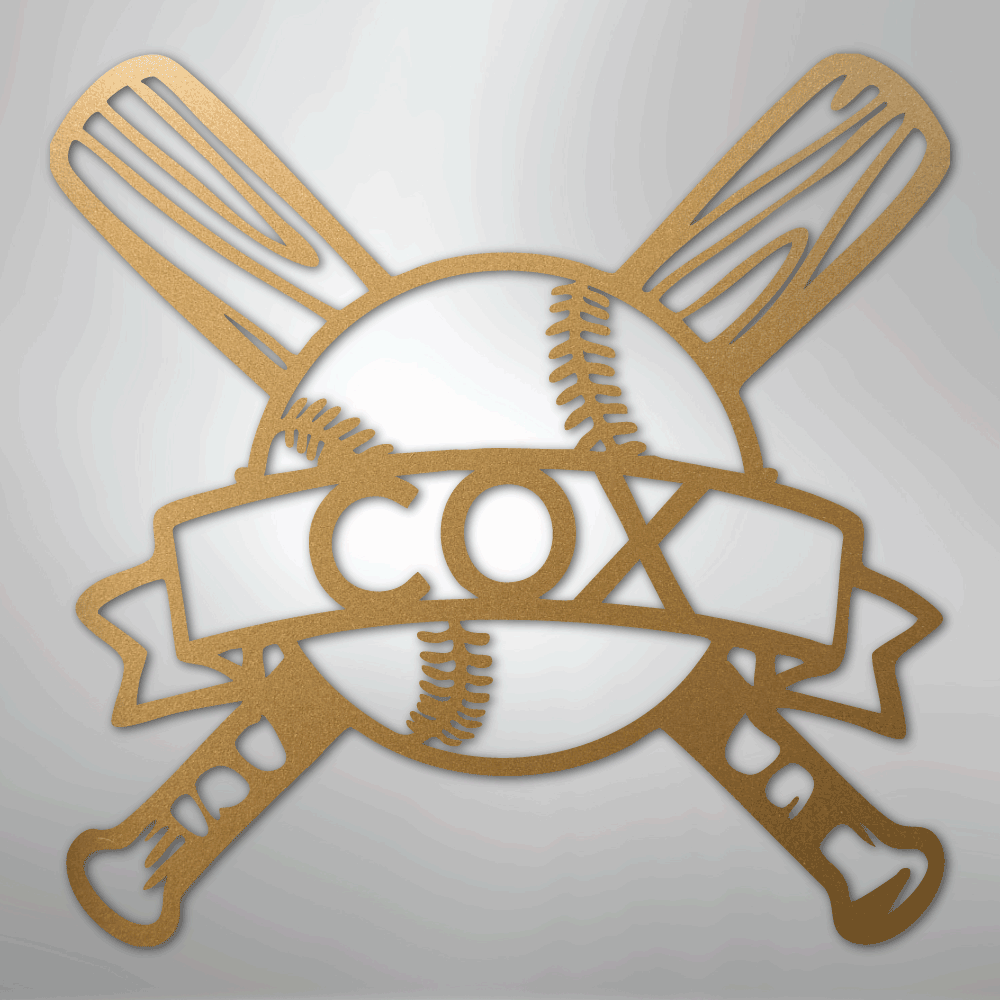 Baseball Monogram - Metal Sign