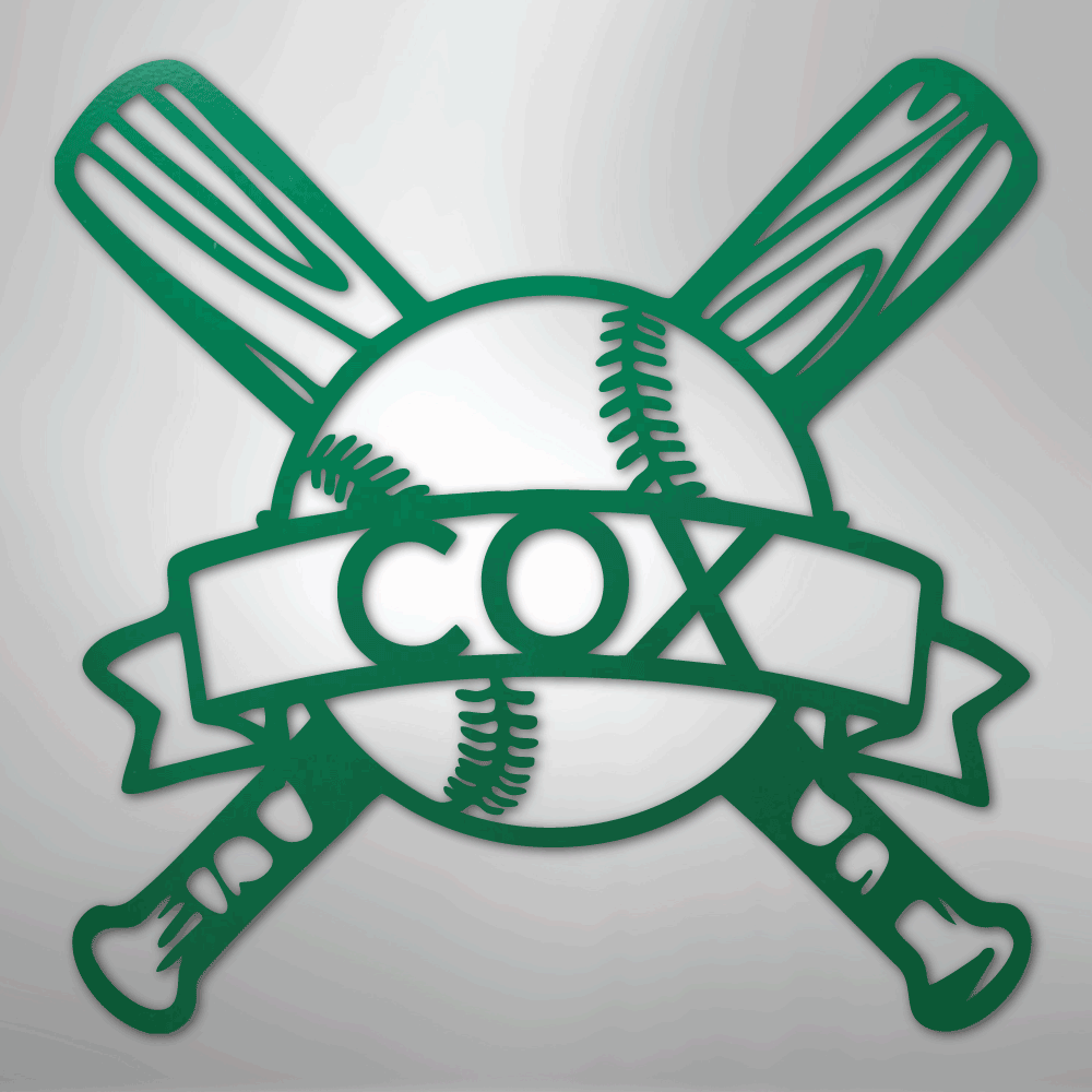 Baseball Monogram - Metal Sign