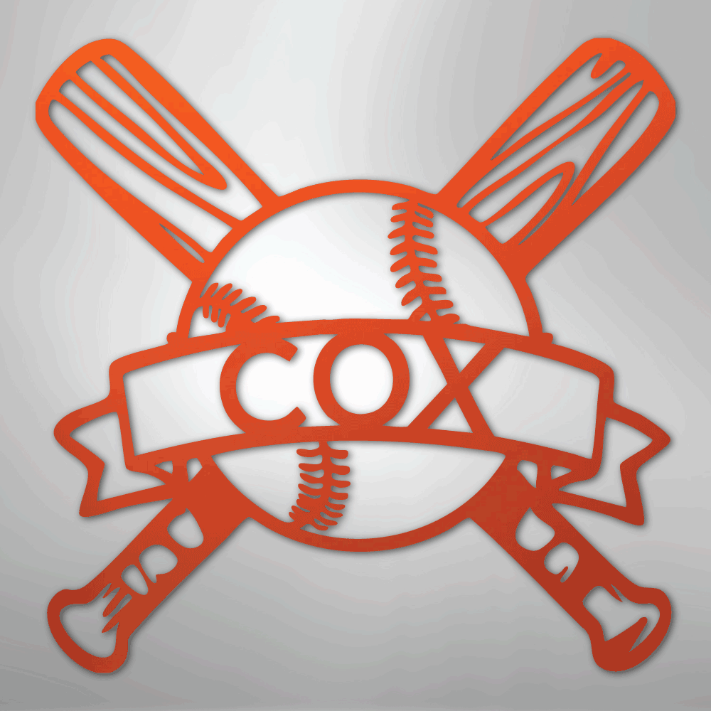 Baseball Monogram - Metal Sign
