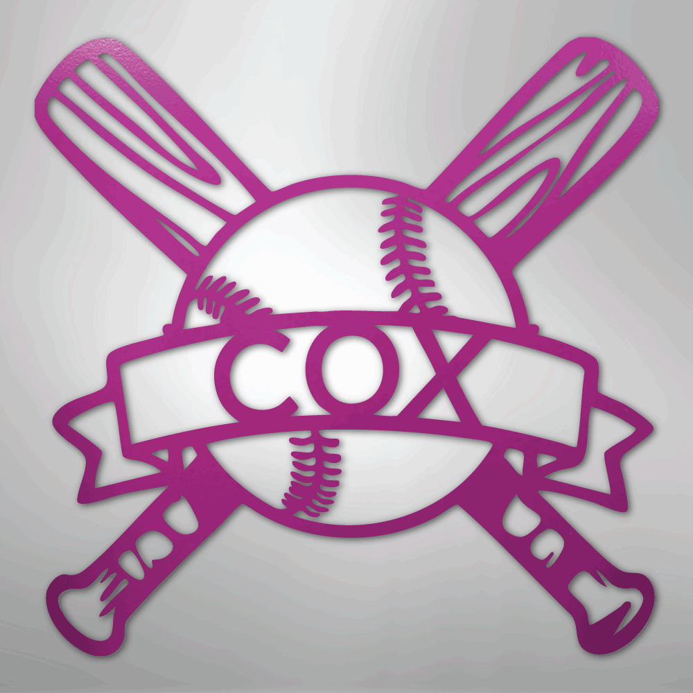 Baseball Monogram - Metal Sign