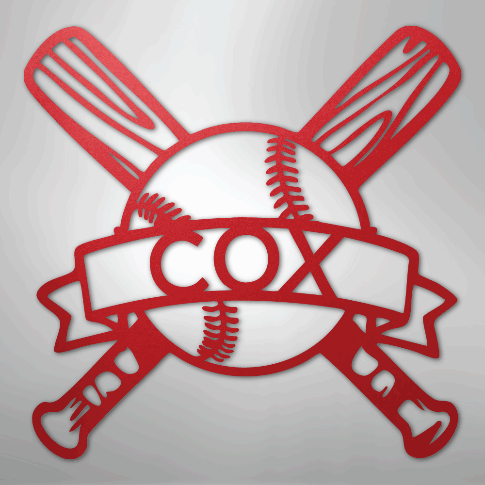 Baseball Monogram - Metal Sign
