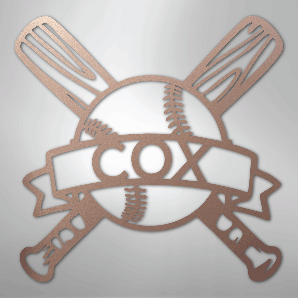 Baseball Monogram - Metal Sign