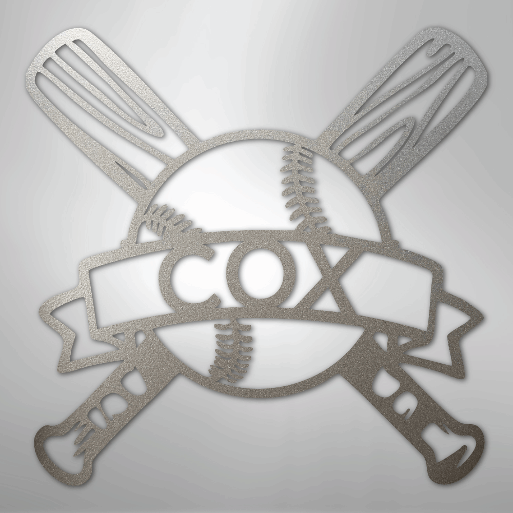 Baseball Monogram - Metal Sign