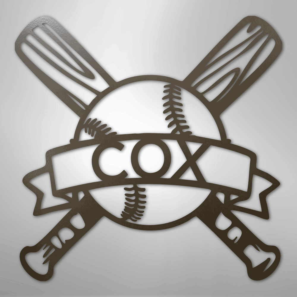 Baseball Monogram - Metal Sign