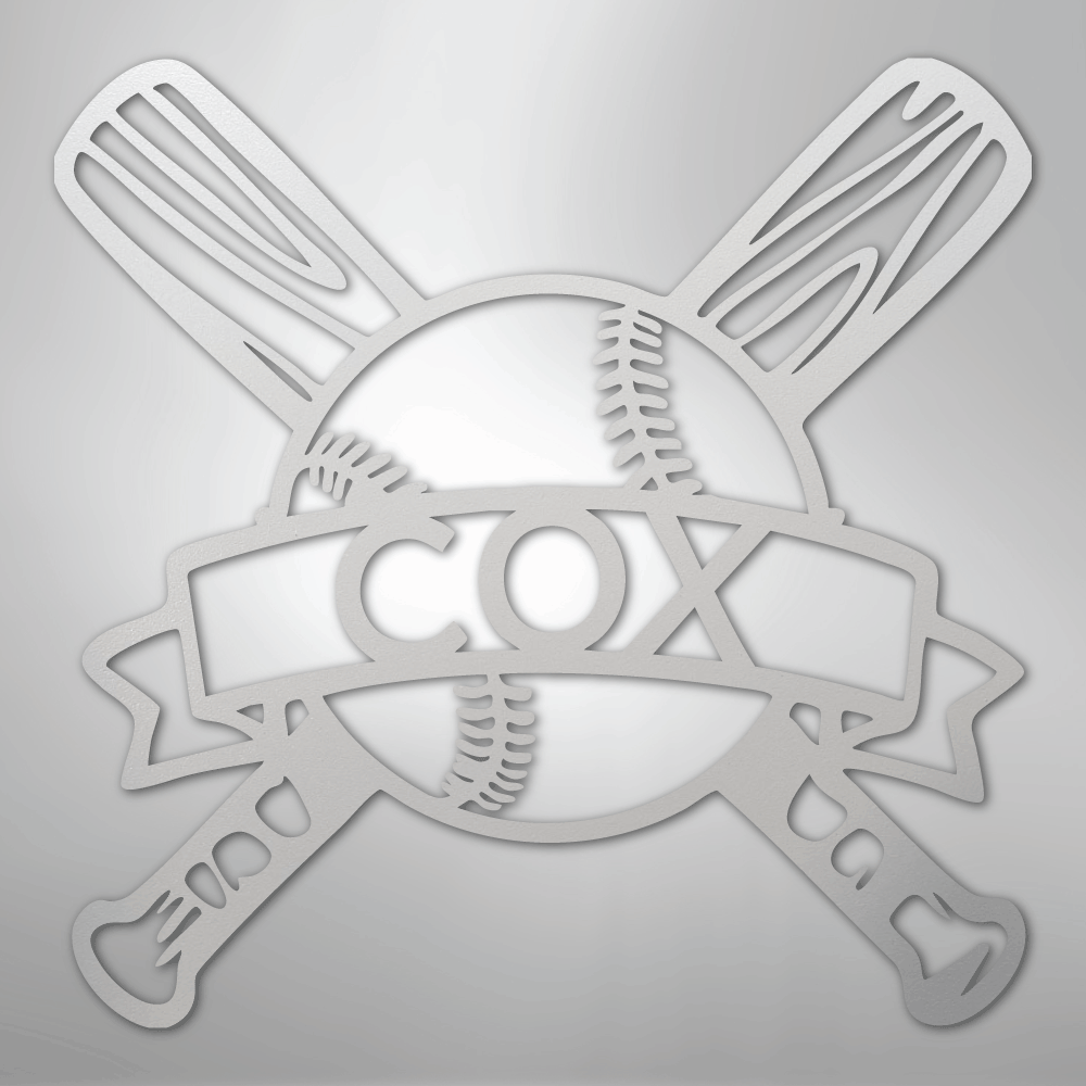Baseball Monogram - Metal Sign