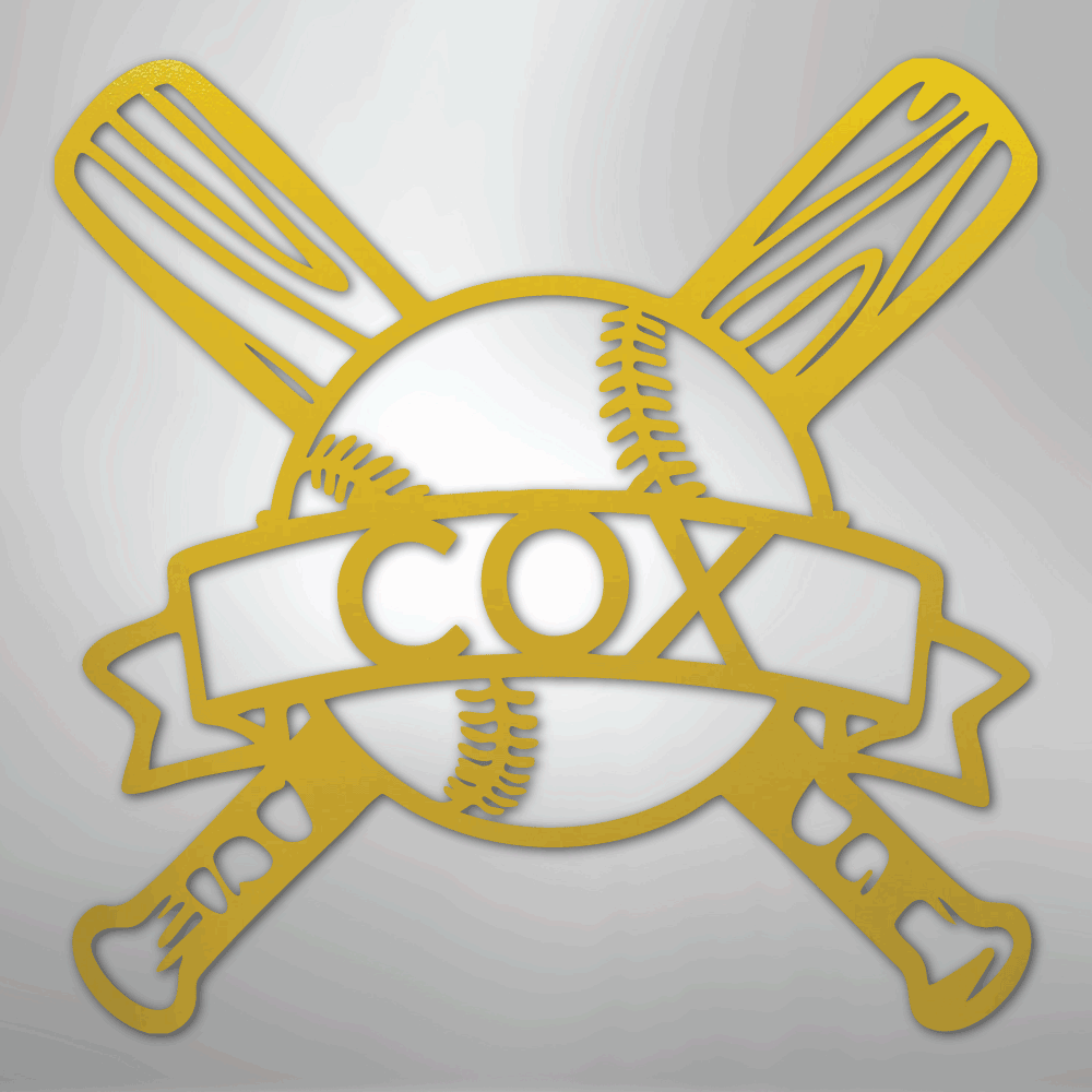 Baseball Monogram - Metal Sign