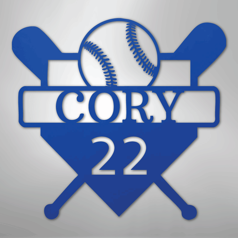 Custom Baseball Monogram - Metal Sign