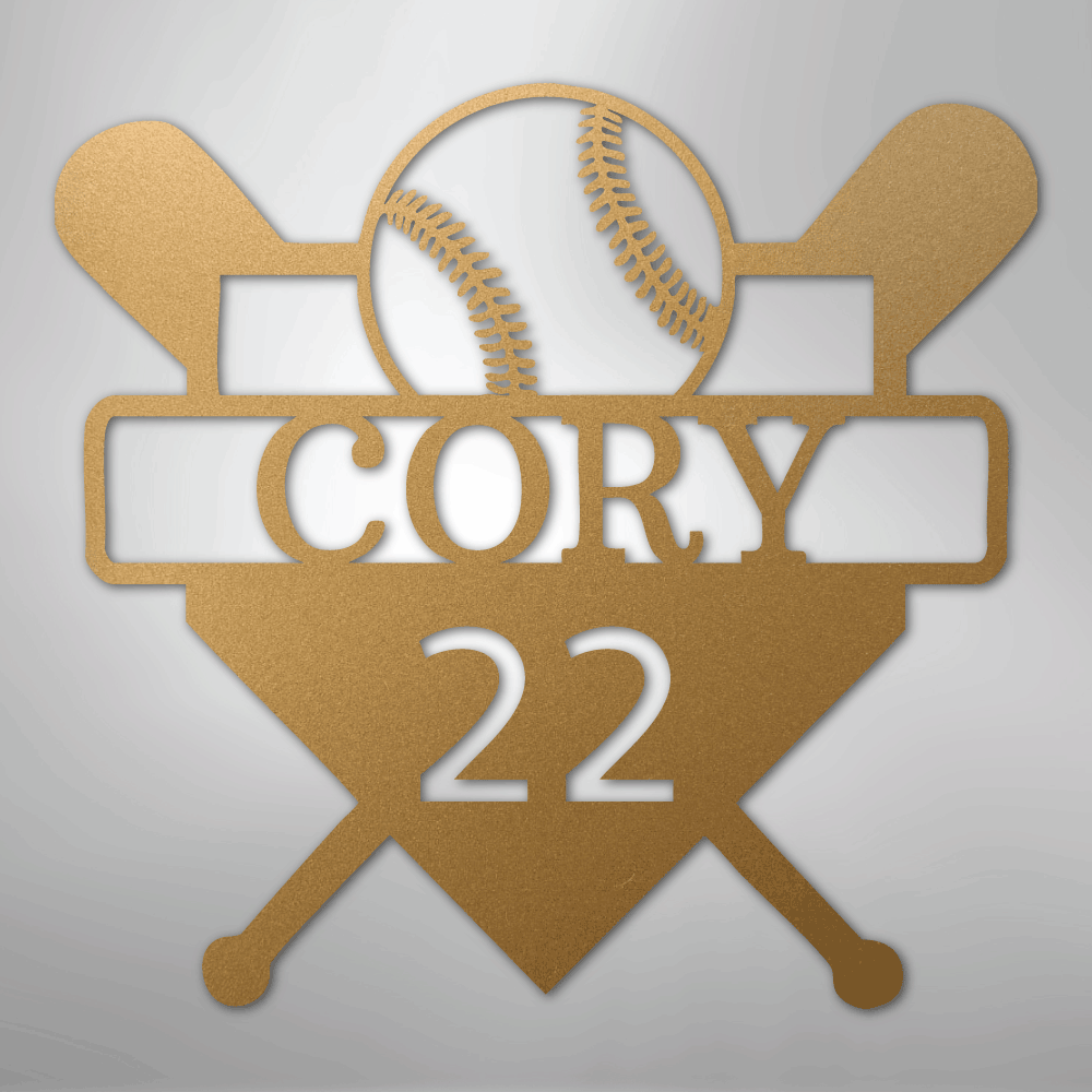 Custom Baseball Monogram - Metal Sign