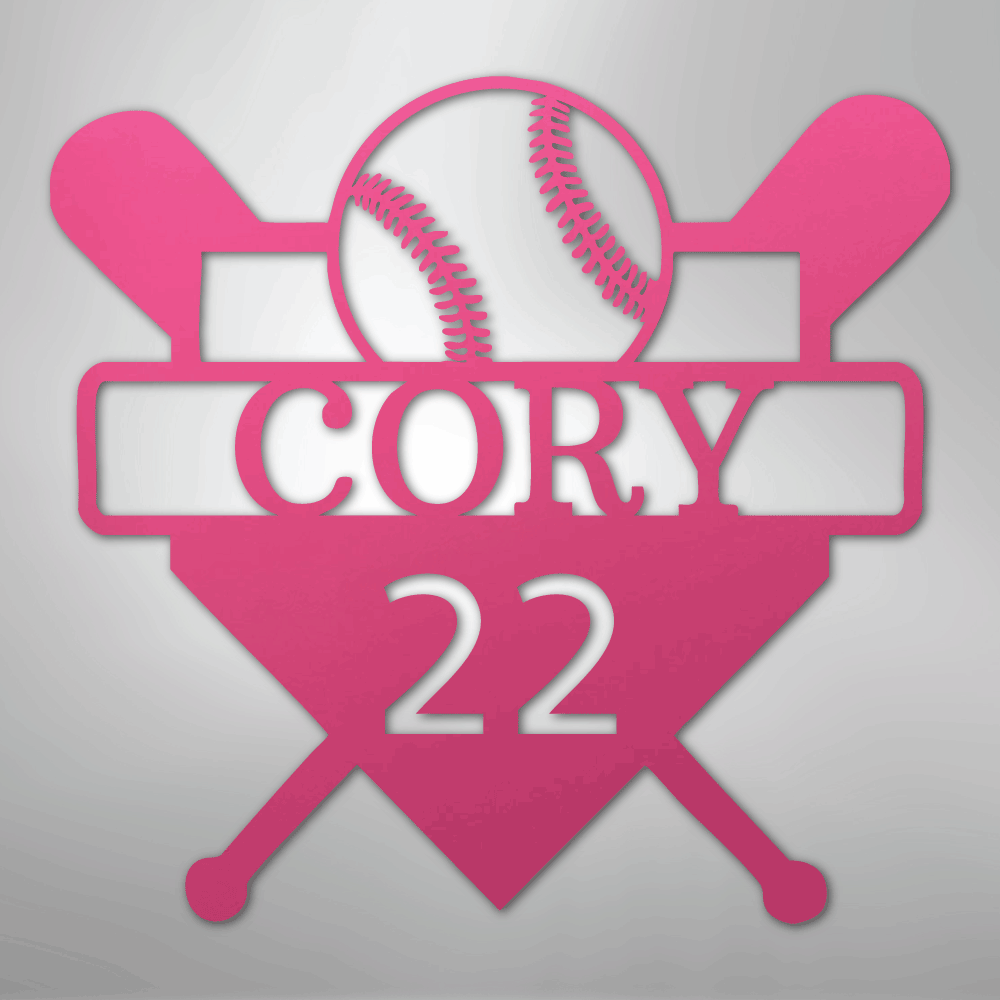 Custom Baseball Monogram - Metal Sign