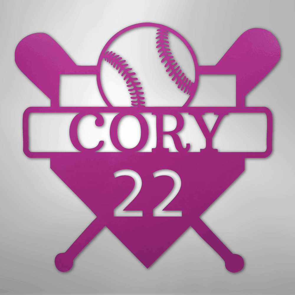 Custom Baseball Monogram - Metal Sign