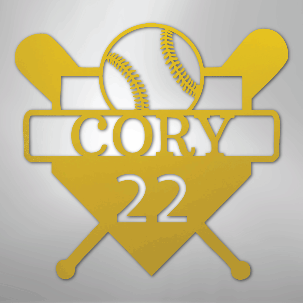 Custom Baseball Monogram - Metal Sign
