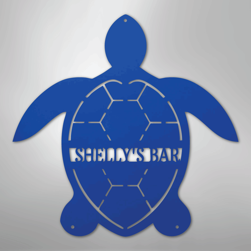 Turtle Monogram - Steel Sign