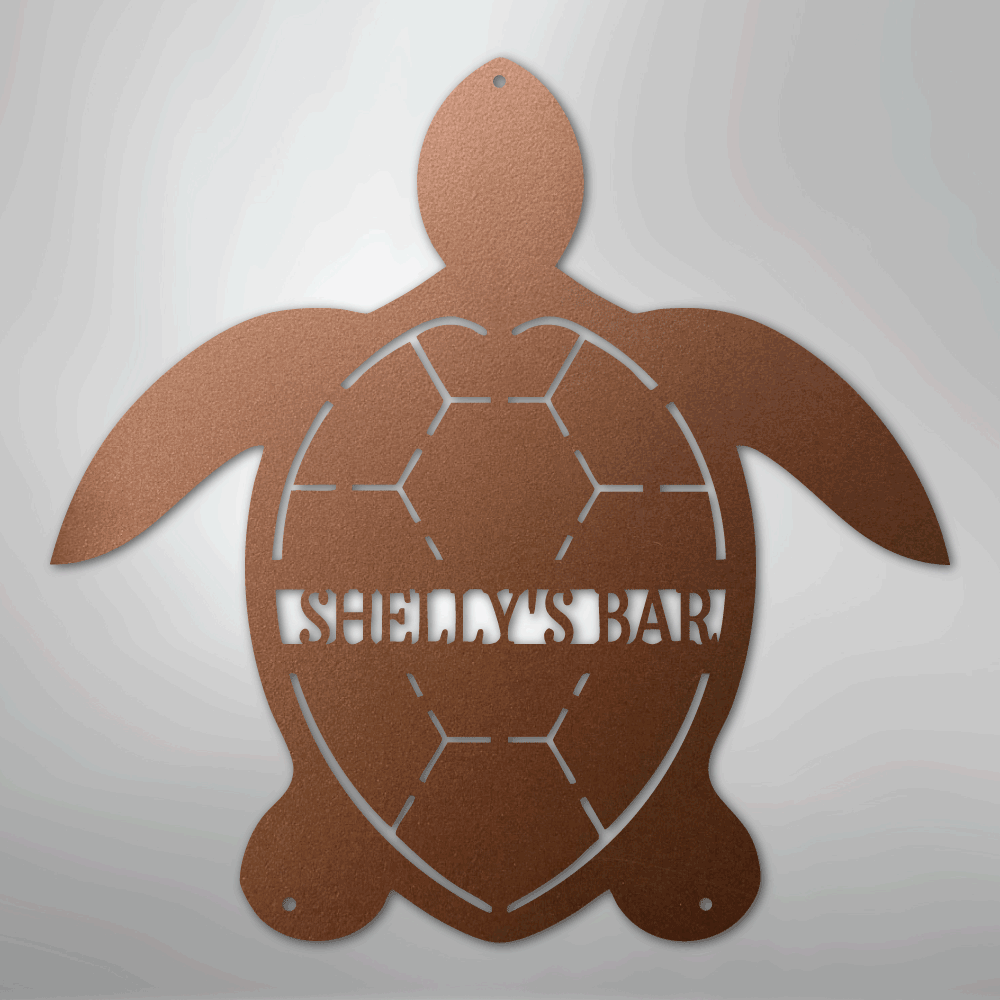 Turtle Monogram - Steel Sign