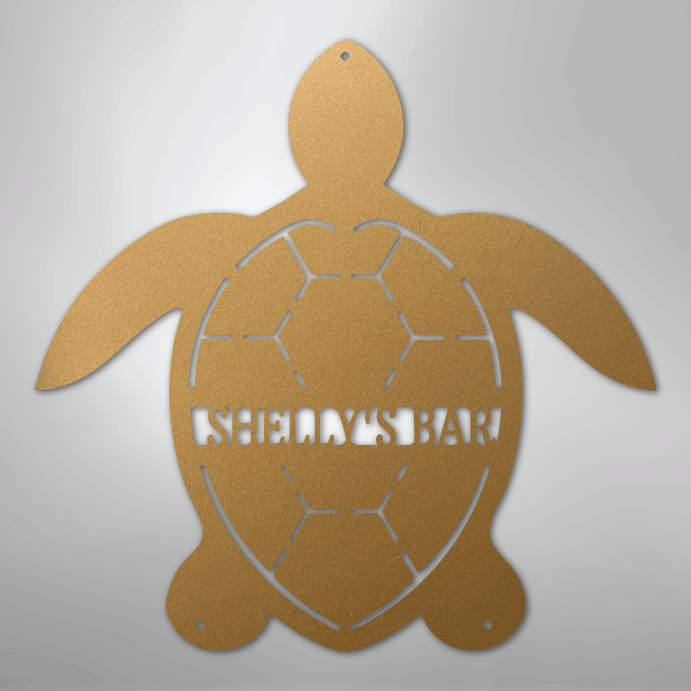 Turtle Monogram - Steel Sign