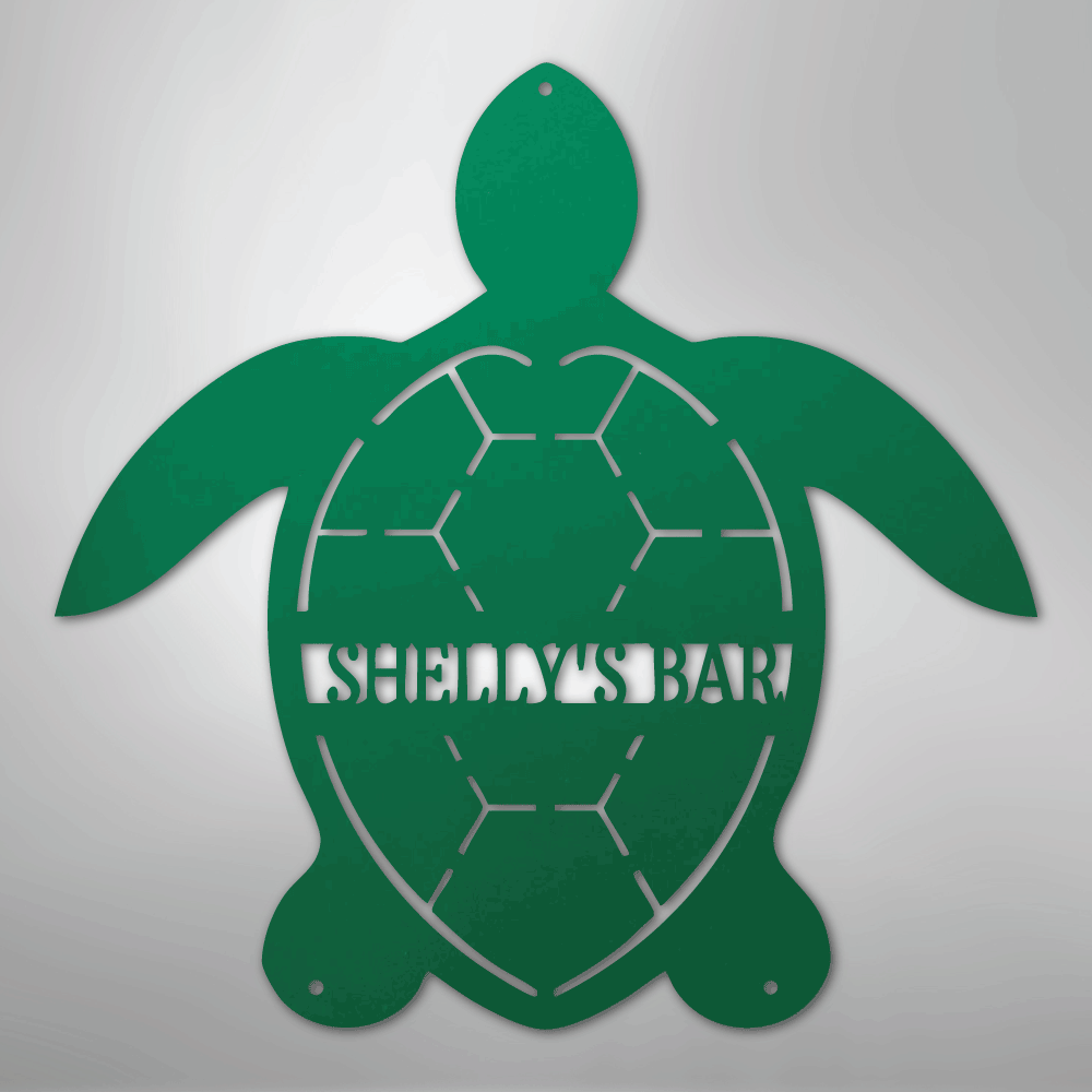 Turtle Monogram - Steel Sign