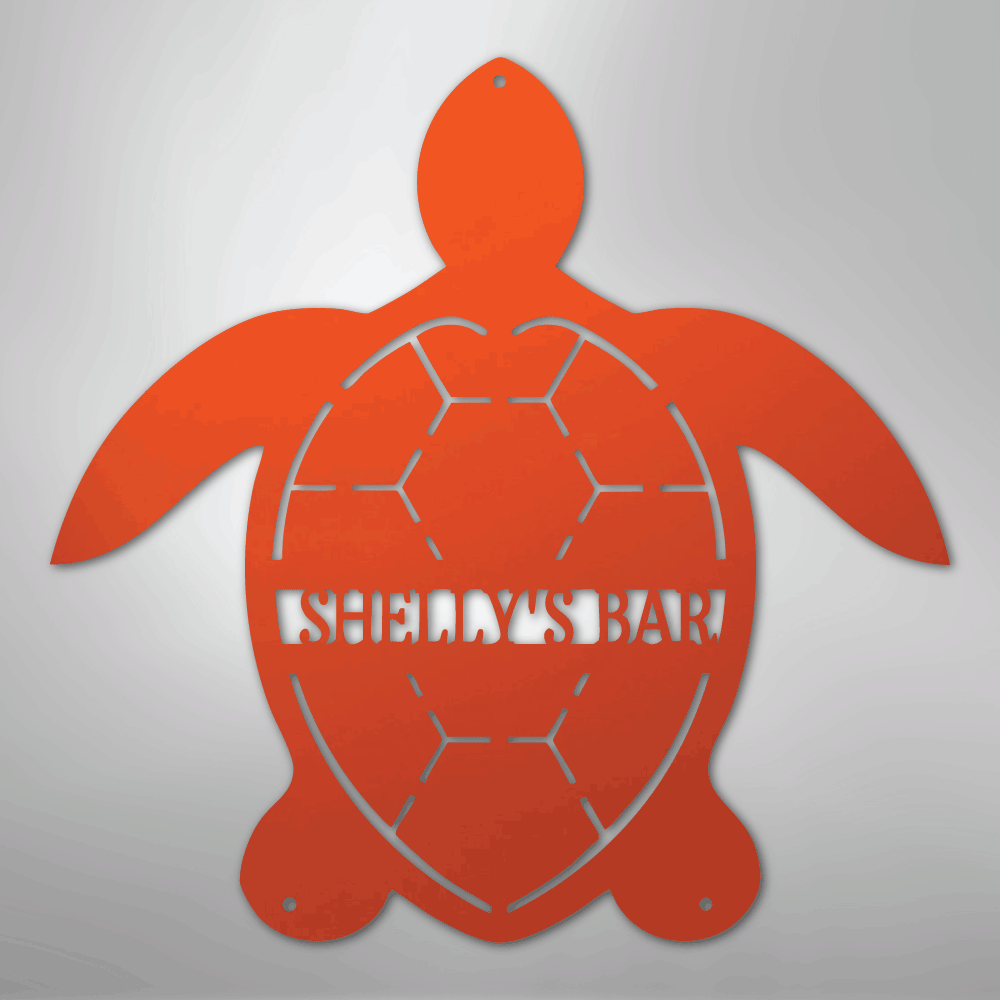 Turtle Monogram - Steel Sign